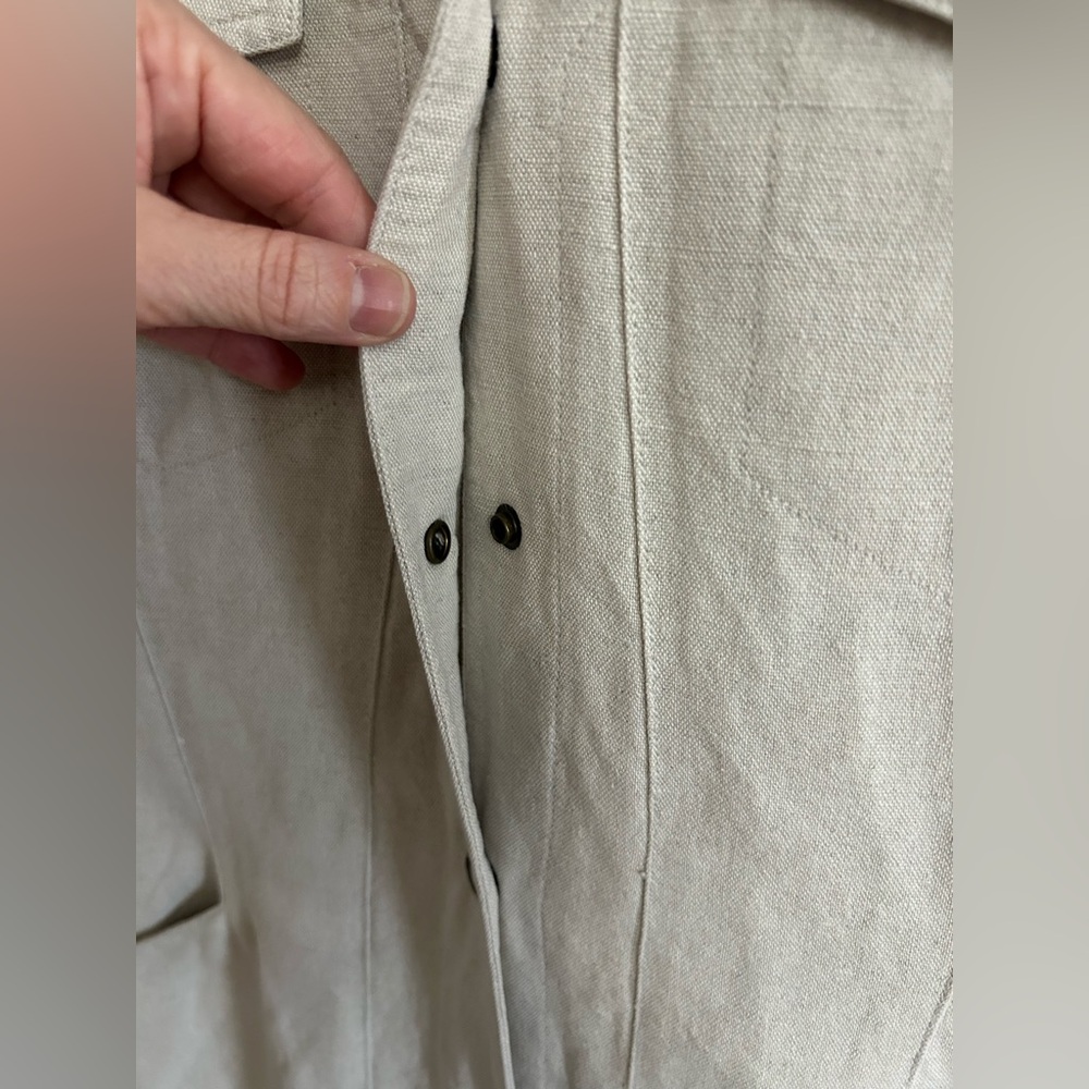 Vintage 90s The Limited Linen Cotton Blend Button Snap Maxi Dress Womens 6 - Picture 5 of 12